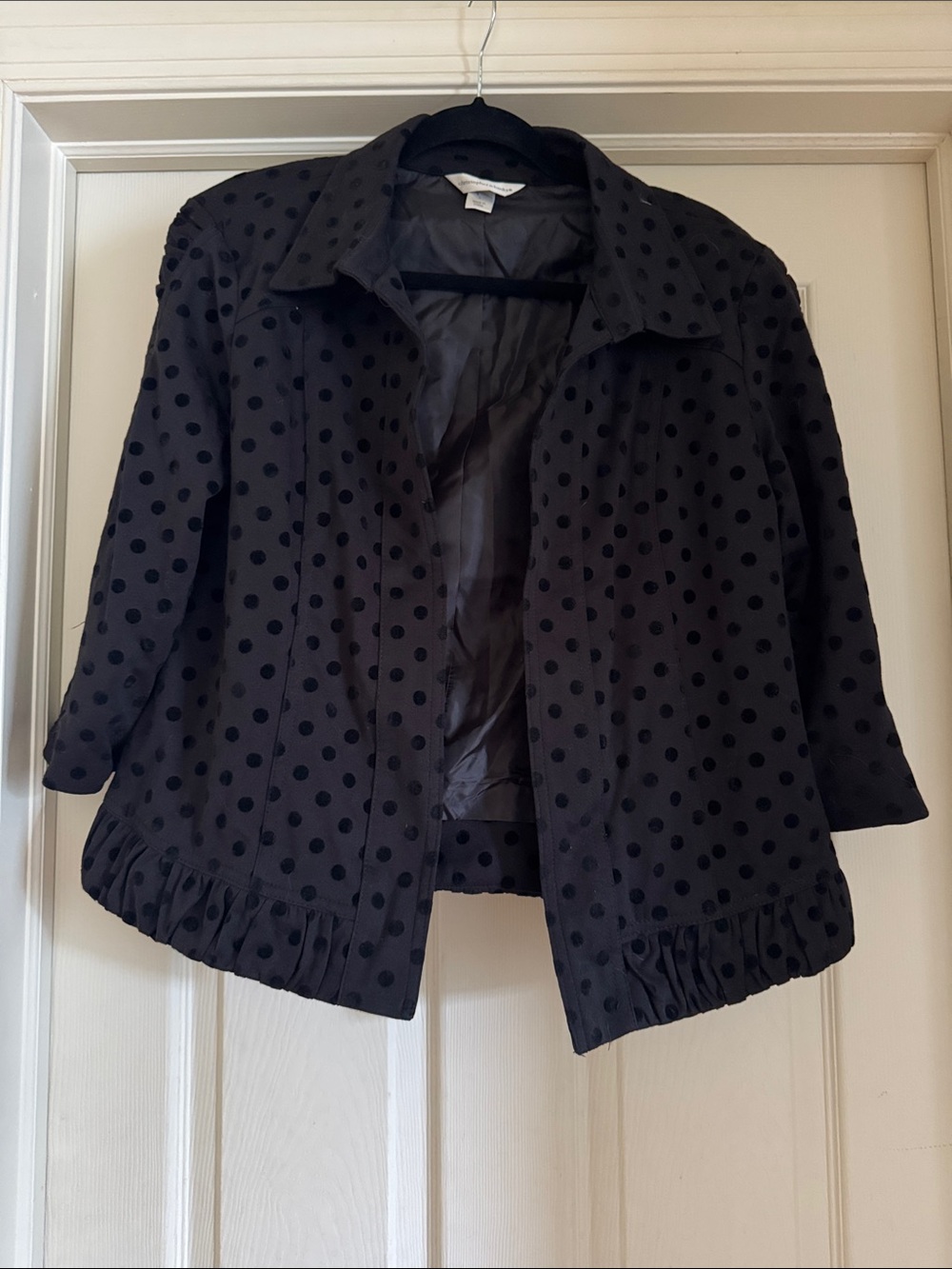Christopher &Banks Women’s Black Polka Dots Jacket Size Large ExcellentCondition